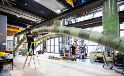 Dr Dilum Fernando and his team have put theory into practice with a prototype bridge section at The University of Queensland